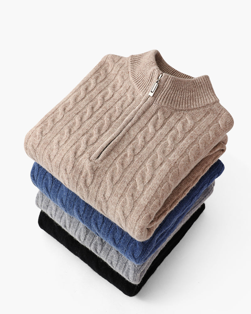 Royal Cashmere Woven Half Zip