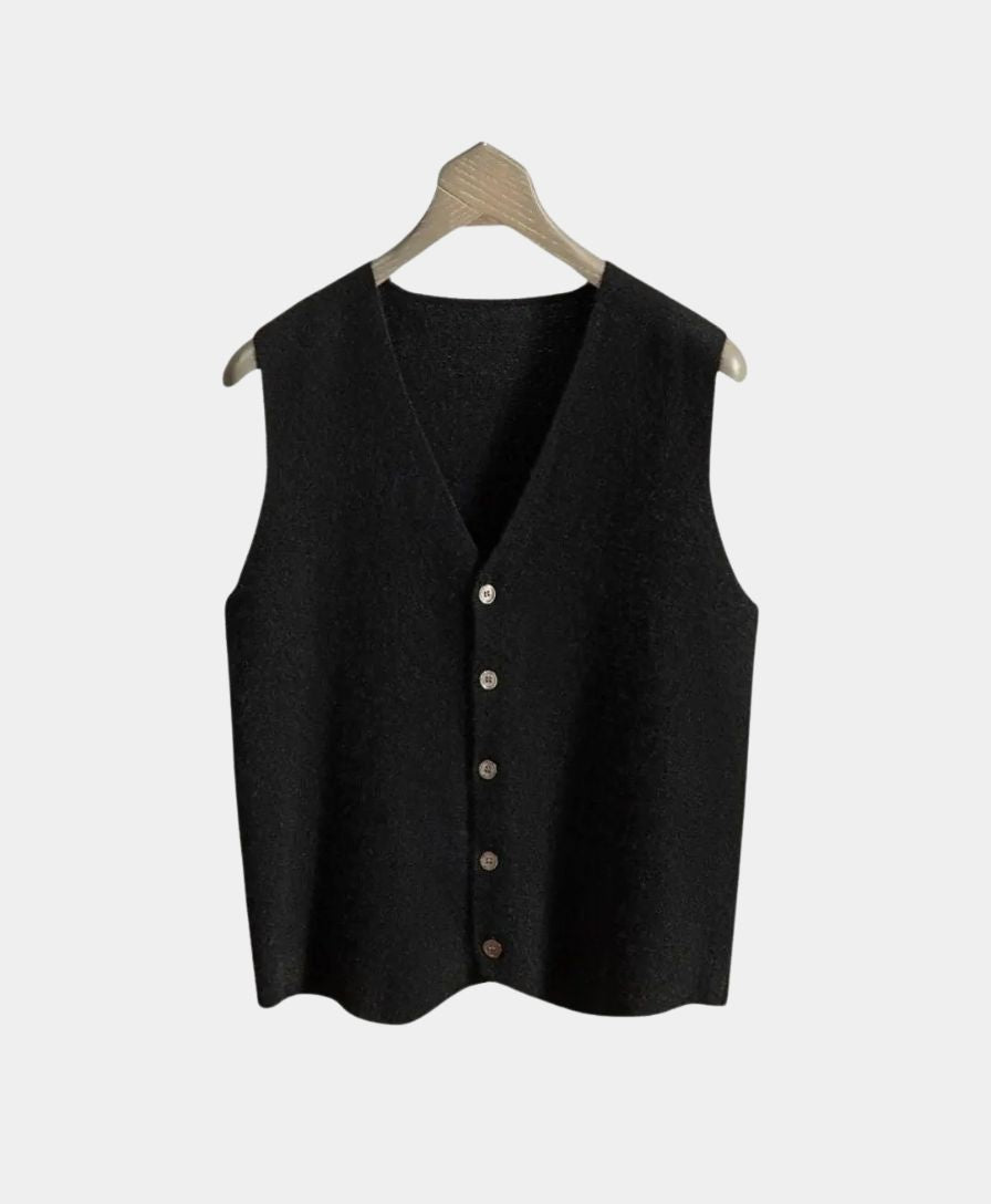 Premium Cashmere Button-Up Vest
