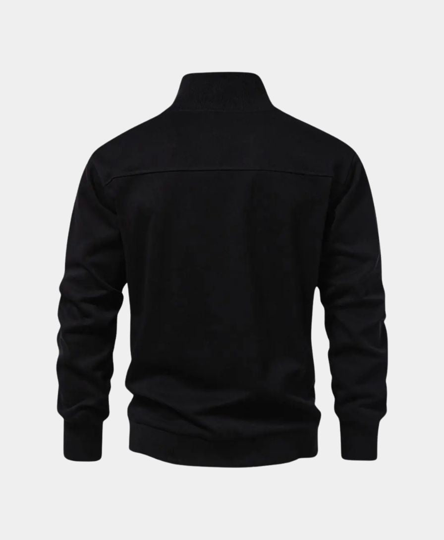 Midnight Lapel Zip Sweater