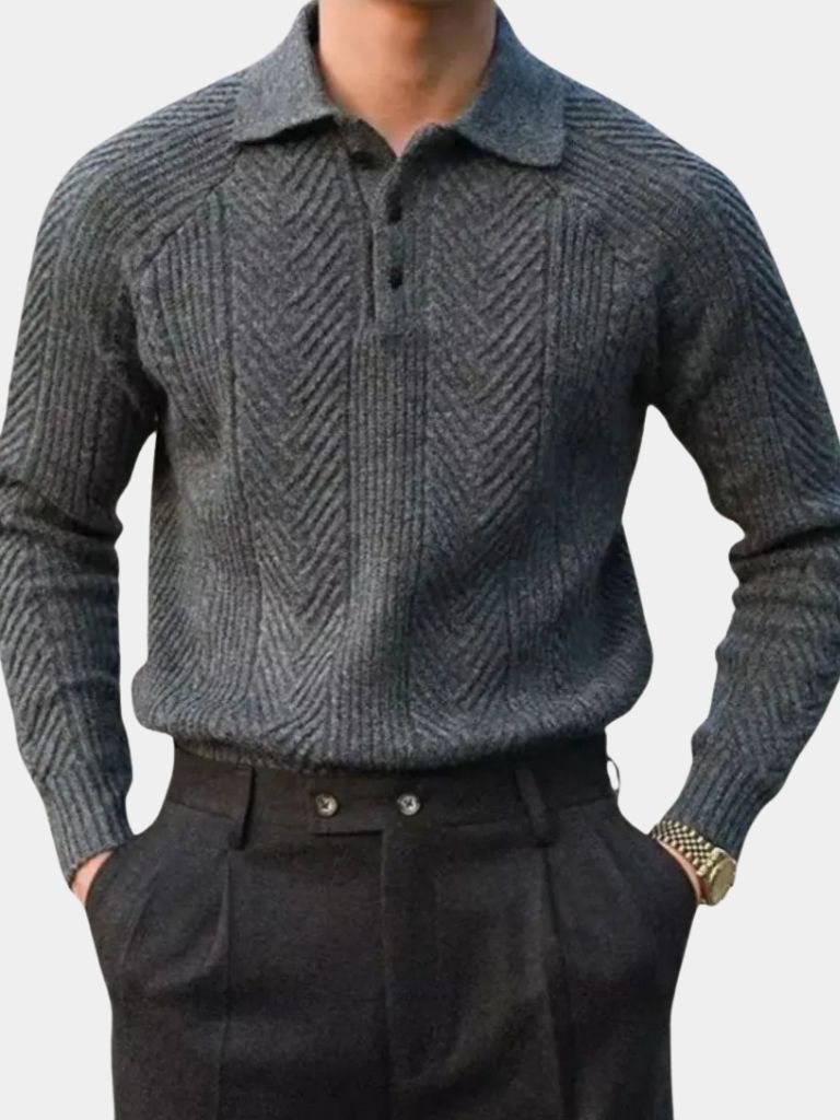 Alessio Long Sleeve Knit Polo