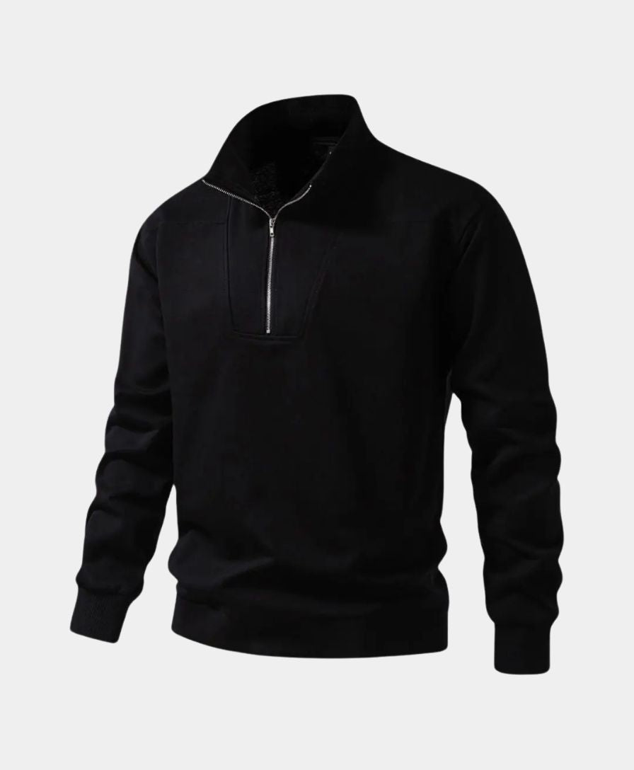 Midnight Lapel Zip Sweater