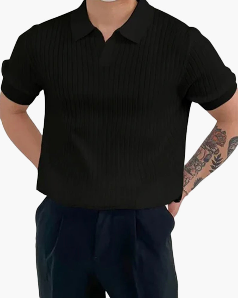 Alberto Ribbed Cotton Polo
