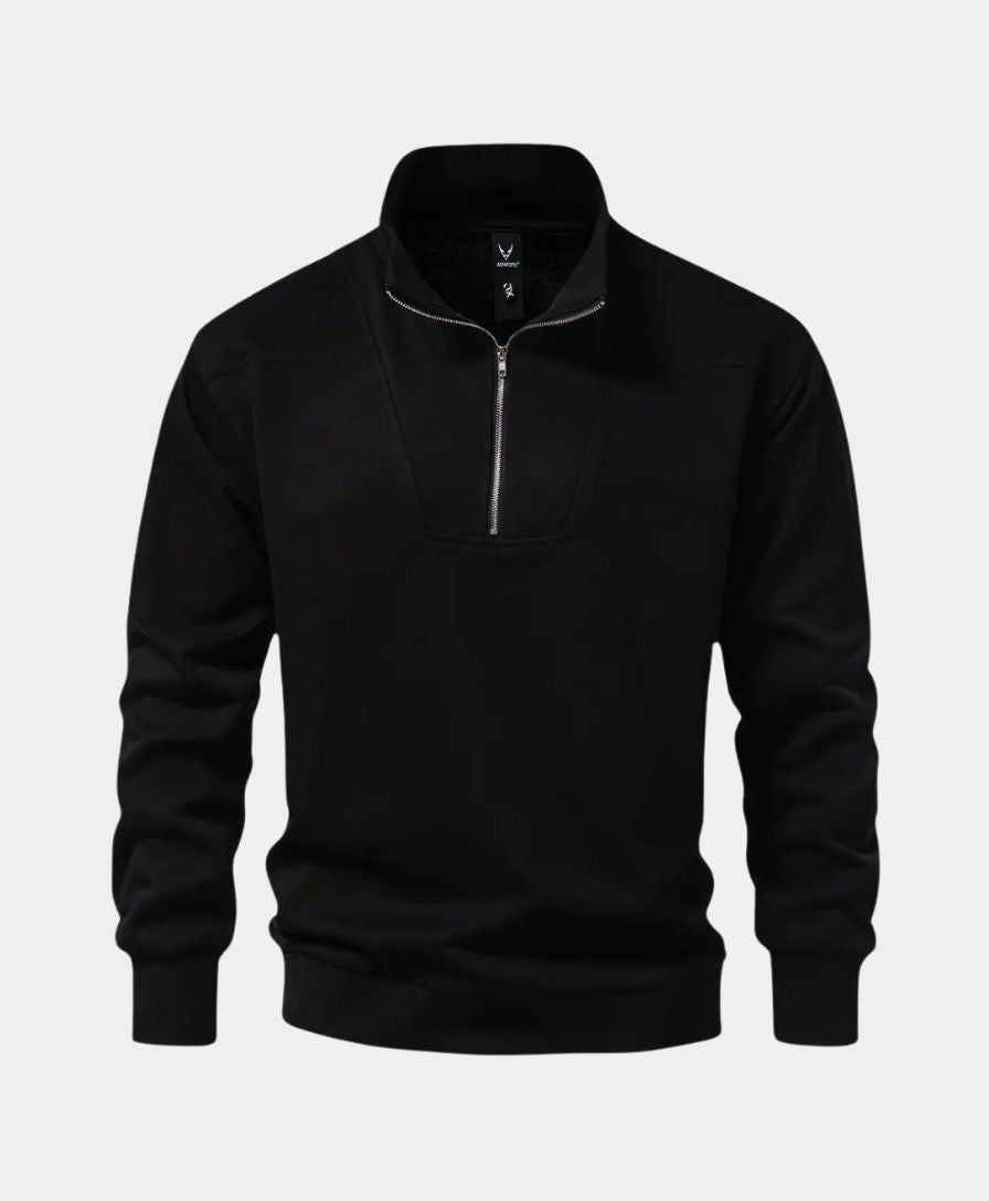 Midnight Lapel Zip Sweater