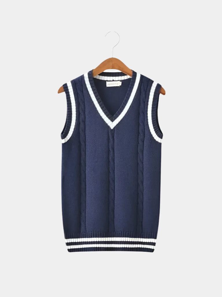 Elegant V-Neck Knit Vest