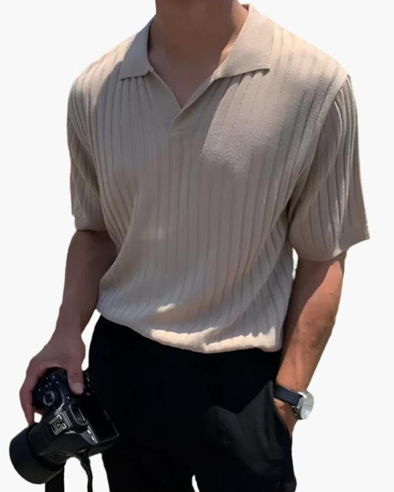 Alberto Ribbed Cotton Polo