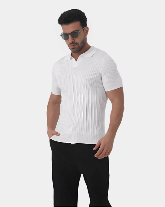 Alberto Ribbed Cotton Polo