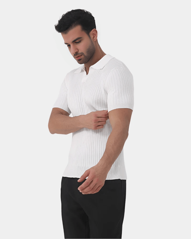 Alberto Ribbed Cotton Polo
