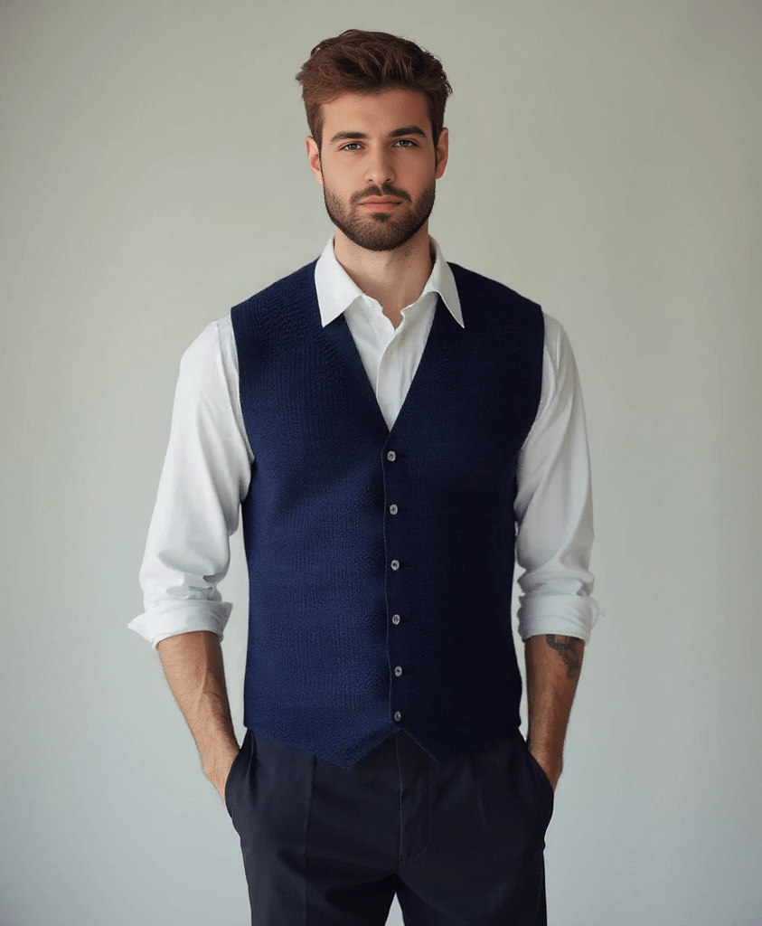 Premium Cashmere Button-Up Vest
