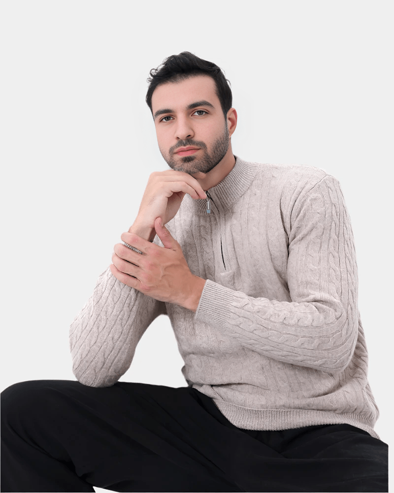 Royal Cashmere Woven Half Zip