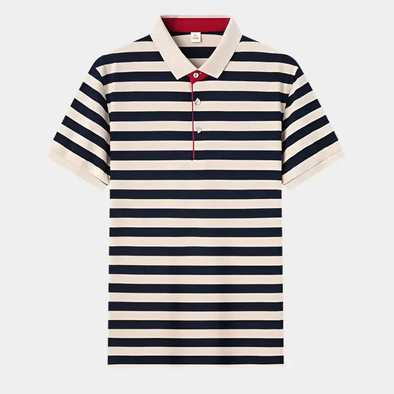 Summer Elegance Striped Polo Shirt