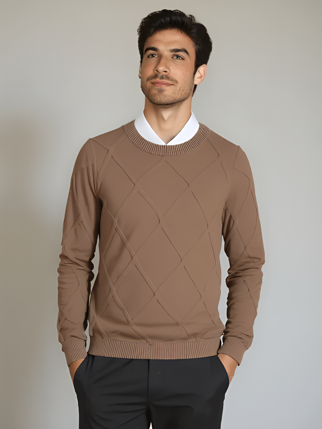 Sophisticated Argyle Cashmere Sweater