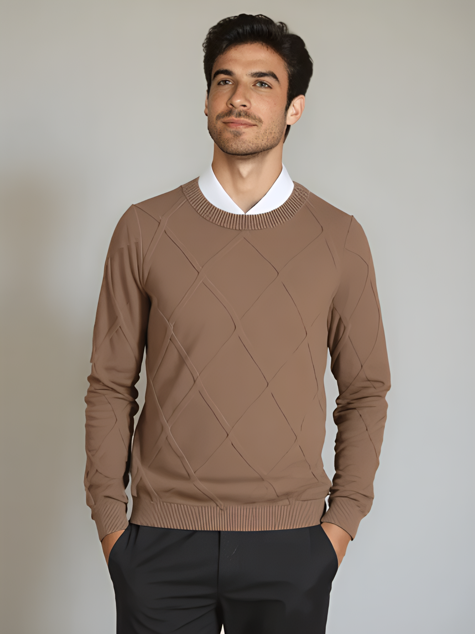 Sophisticated Argyle Cashmere Sweater