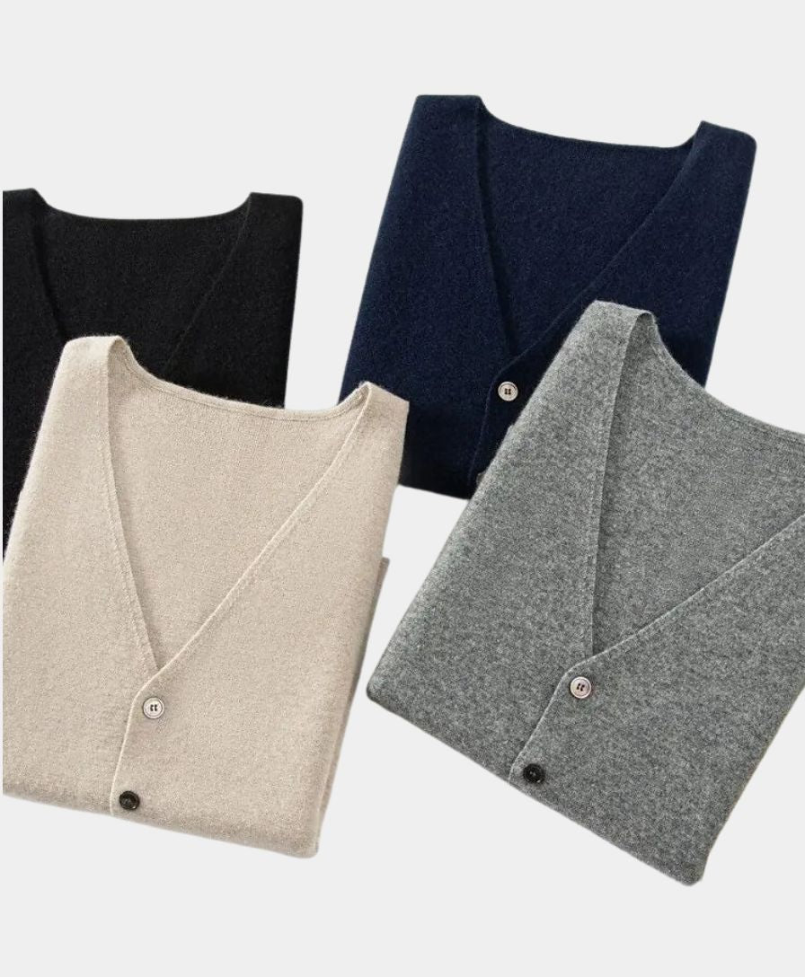 Premium Cashmere Button-Up Vest